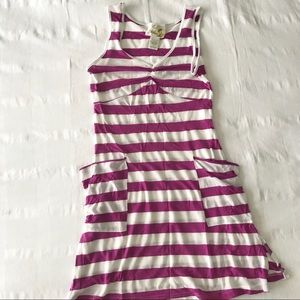 MIKEN Swim Cover Up Stripe Purple White
